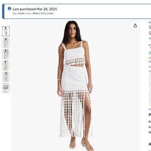 Saylor White Elie Fringe 2-piece set - Small